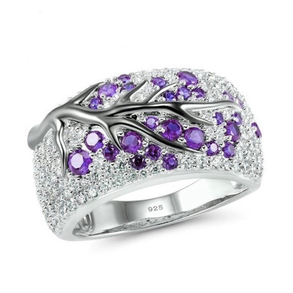 Purple & Black Tree Branch Ring